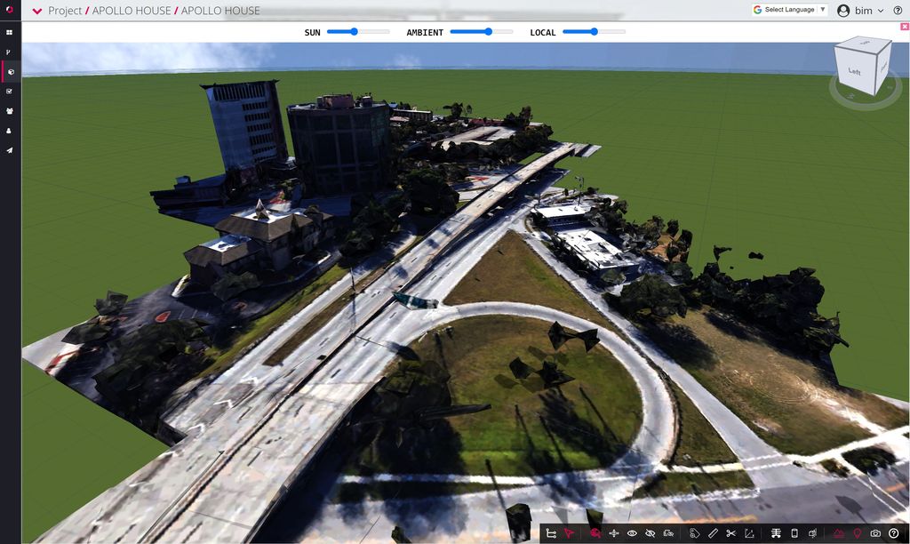 Reality capture can of a highway highlight the accuracy of measurements and hosted in REBIM software.