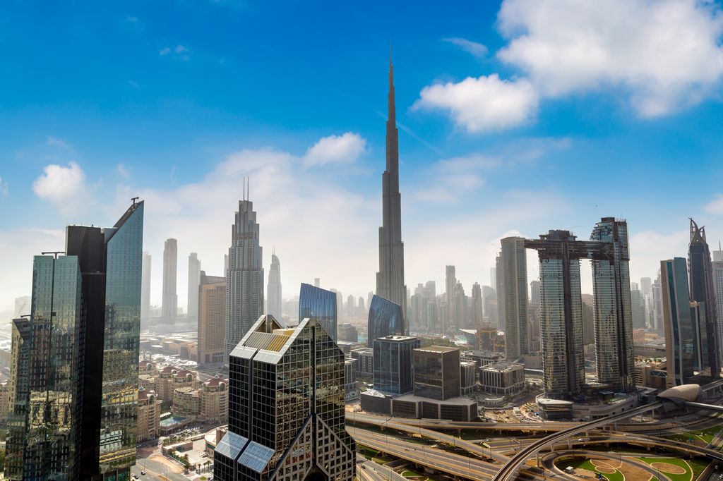 The Burj Khalifa, the world's largest skyscrapper, one of many Dubai construction projects.