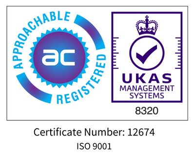Approachable UKAS Logo for REBIM ISO 9001